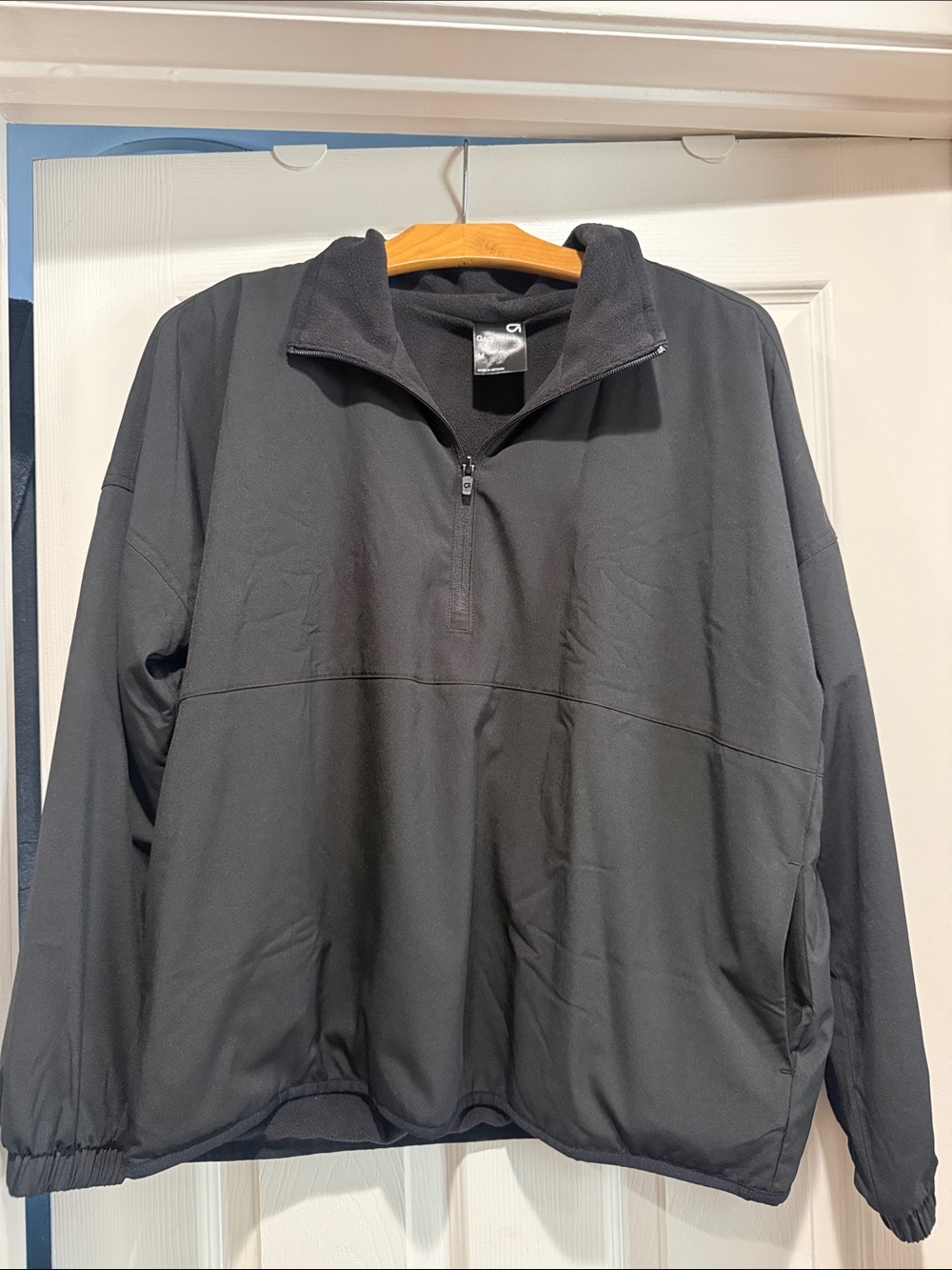 GapFit- 1/2 Zip fleece lined nylon jacket